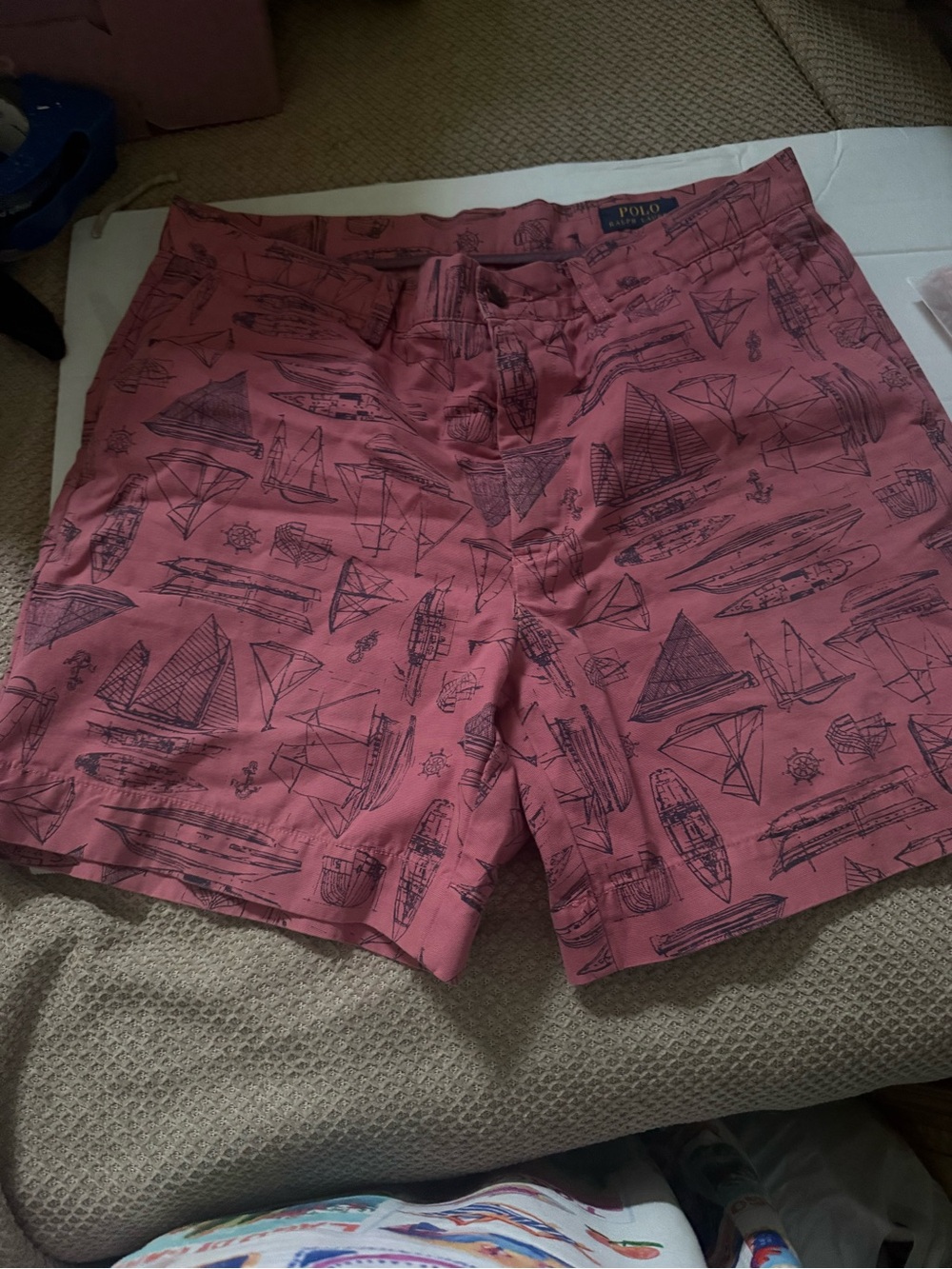 Polo Ralph Lauren Men’s 32 Pink/salmon Nautical Sailboat Print Shorts